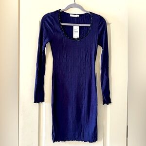NWT Lush Brand Navy Stretchy Bodycon Dress Women’s size  medium